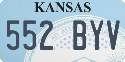 KS license plate 552BYV