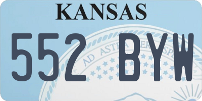 KS license plate 552BYW