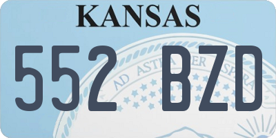KS license plate 552BZD