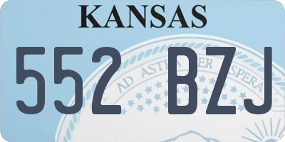KS license plate 552BZJ