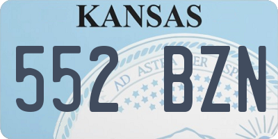 KS license plate 552BZN