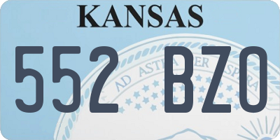 KS license plate 552BZO