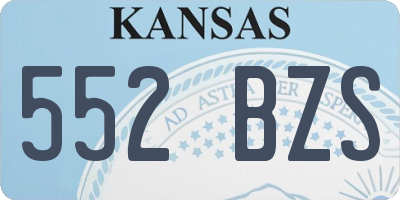 KS license plate 552BZS