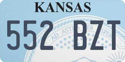 KS license plate 552BZT