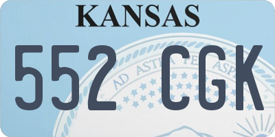 KS license plate 552CGK