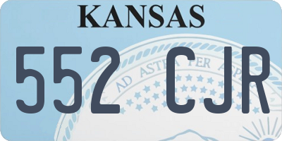 KS license plate 552CJR
