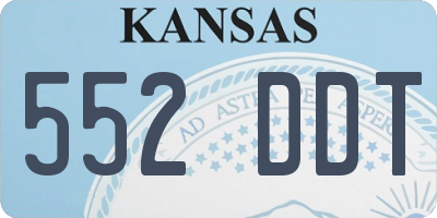 KS license plate 552DDT