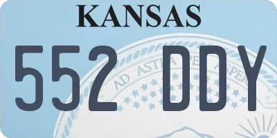 KS license plate 552DDY
