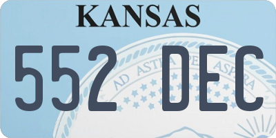 KS license plate 552DEC
