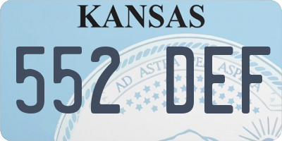 KS license plate 552DEF