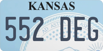 KS license plate 552DEG