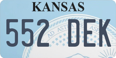 KS license plate 552DEK