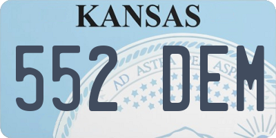 KS license plate 552DEM