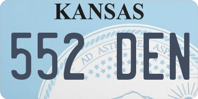 KS license plate 552DEN
