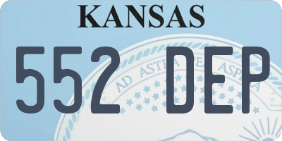 KS license plate 552DEP