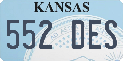 KS license plate 552DES
