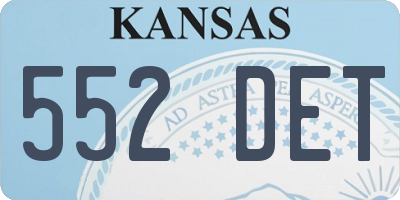 KS license plate 552DET