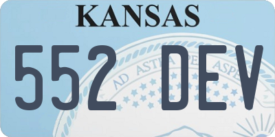 KS license plate 552DEV
