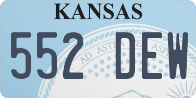 KS license plate 552DEW