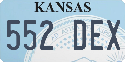 KS license plate 552DEX
