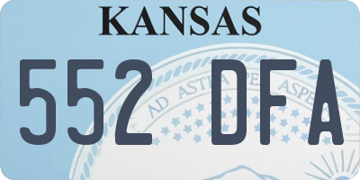 KS license plate 552DFA