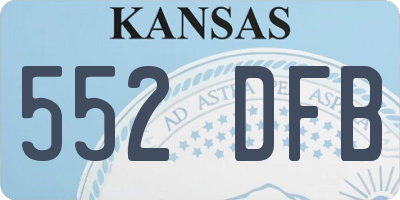 KS license plate 552DFB