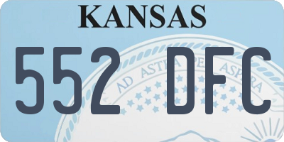 KS license plate 552DFC
