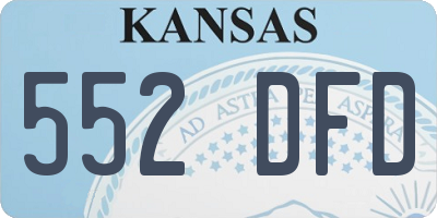KS license plate 552DFD