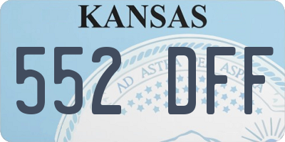 KS license plate 552DFF