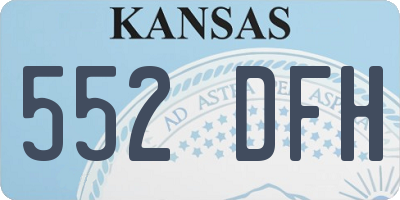 KS license plate 552DFH