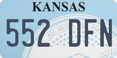 KS license plate 552DFN