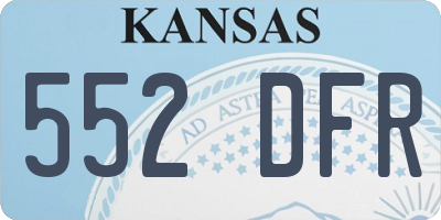 KS license plate 552DFR