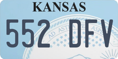 KS license plate 552DFV