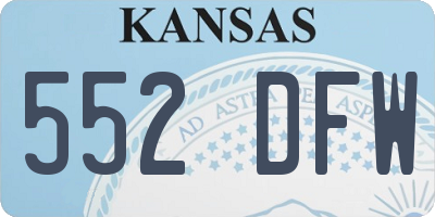 KS license plate 552DFW