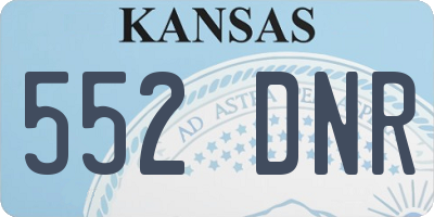 KS license plate 552DNR