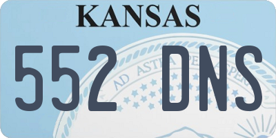 KS license plate 552DNS