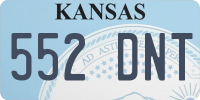 KS license plate 552DNT