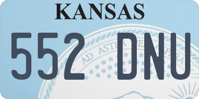 KS license plate 552DNU