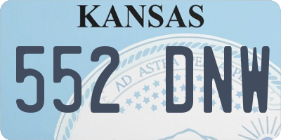 KS license plate 552DNW