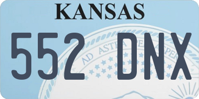 KS license plate 552DNX