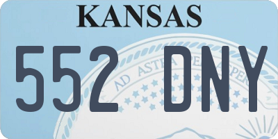KS license plate 552DNY