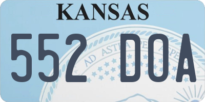 KS license plate 552DOA