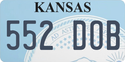 KS license plate 552DOB