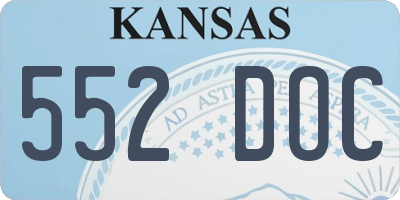 KS license plate 552DOC