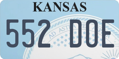KS license plate 552DOE