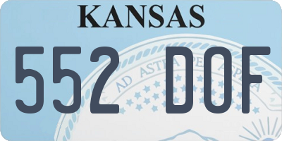 KS license plate 552DOF