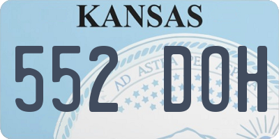 KS license plate 552DOH