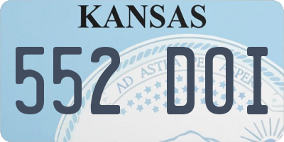 KS license plate 552DOI