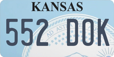 KS license plate 552DOK