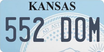 KS license plate 552DOM
